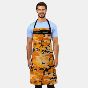 Orange Camouflage Your name Personalize Apron