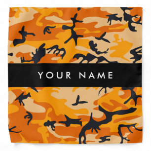 Orange Camouflage Your name Personalize Bandana