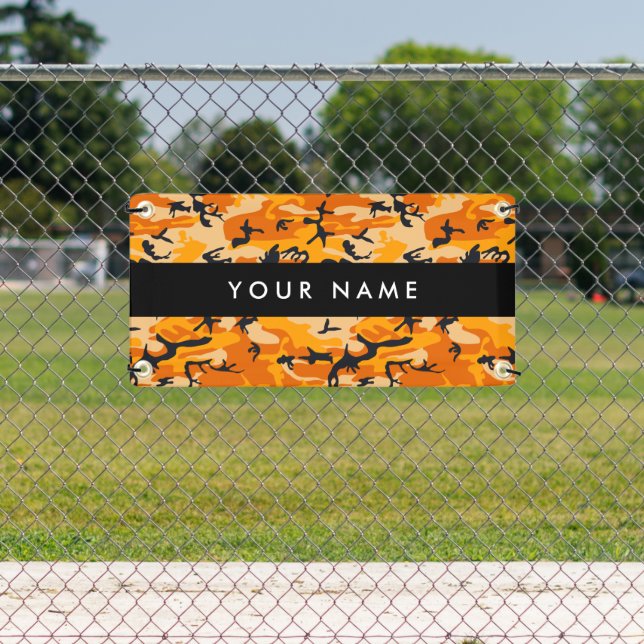 Orange Camouflage Your name Personalize Banner (Insitu)