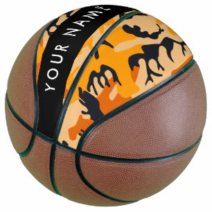 Orange Camouflage Your name Personalize Basketball