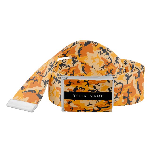 Orange Camouflage Your name Personalize Belt (Snake)