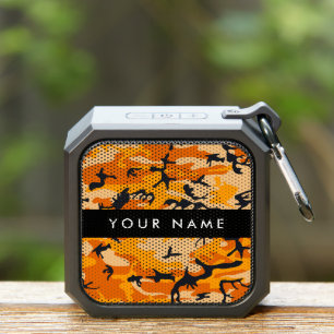Orange Camouflage Your name Personalize Bluetooth Speaker