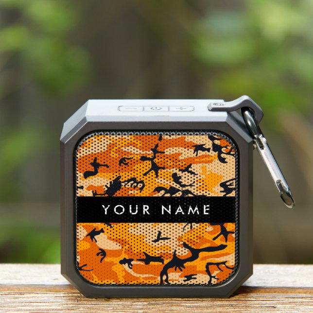Orange Camouflage Your name Personalize Bluetooth Speaker (Insitu(Outdoor))