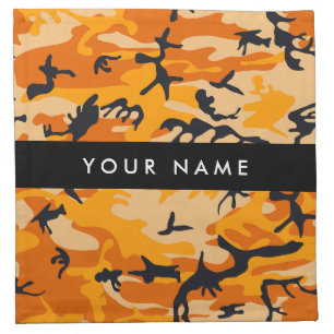 Orange Camouflage Your name Personalize Cloth Napkin