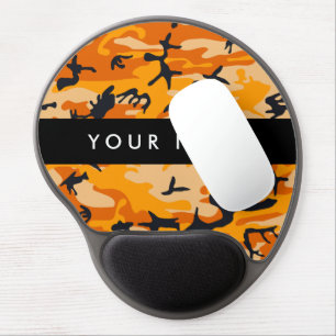 Orange Camouflage Your name Personalize Gel Mouse Pad