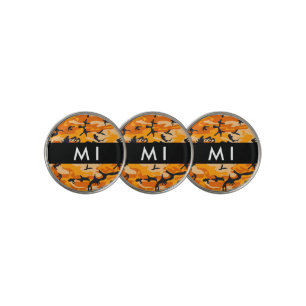 Orange Camouflage Your name Personalize Golf Ball Marker