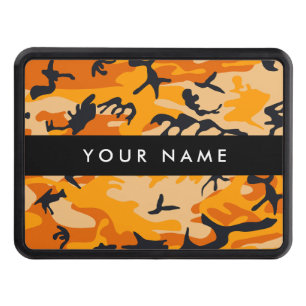 Orange Camouflage Your name Personalize Hitch Cover