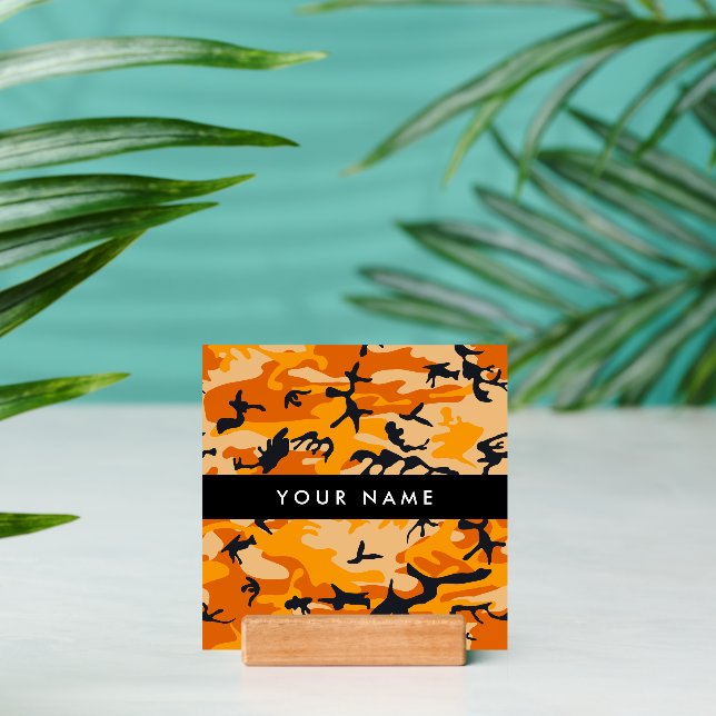 Orange Camouflage Your name Personalize Holder (Insitu 2 (Back))