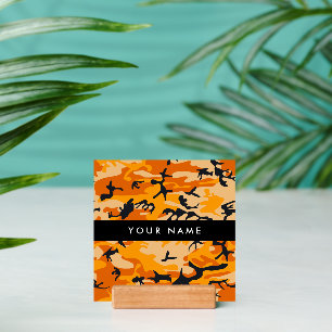 Orange Camouflage Your name Personalize Holder