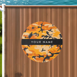 Orange Camouflage Your name Personalize Outdoor Rug