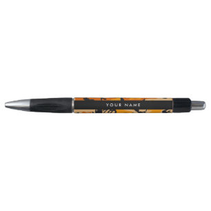 Orange Camouflage Your name Personalize Pen