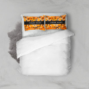 Orange Camouflage Your name Personalize Pillow Case