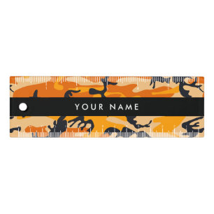 Orange Camouflage Your name Personalize Ruler