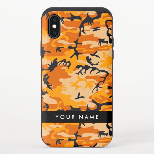 Orange Camouflage Your name Personalize Uncommon iPhone Case (Back)