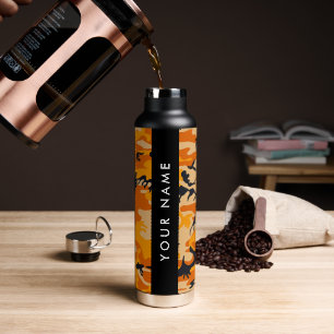 Orange Camouflage Your name Personalize Water Bottle