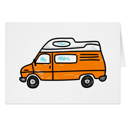 Orange Campervan Cards (Front Horizontal)