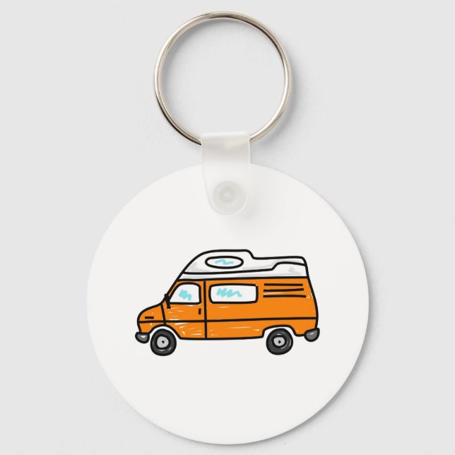 Orange Campervan Keychain (Front)