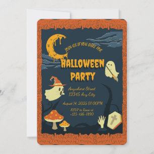 Orange candle Spooky Halloween Party Invitation