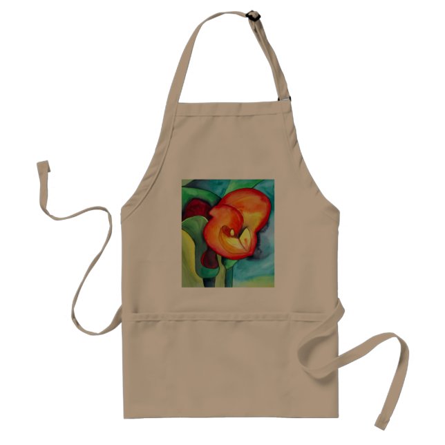 Orange Canna lily flower Adult Apron (Front)