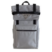 Orange Canvas Roll Top Backpack w/ Laptop Sleeve (Front)