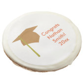 Orange Cap, Yellow Tassel Personalized Graduation Sugar Cookie (Angled)