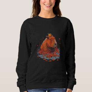 Orange Capybara Water Vex Fun Playful Animal Sweatshirt