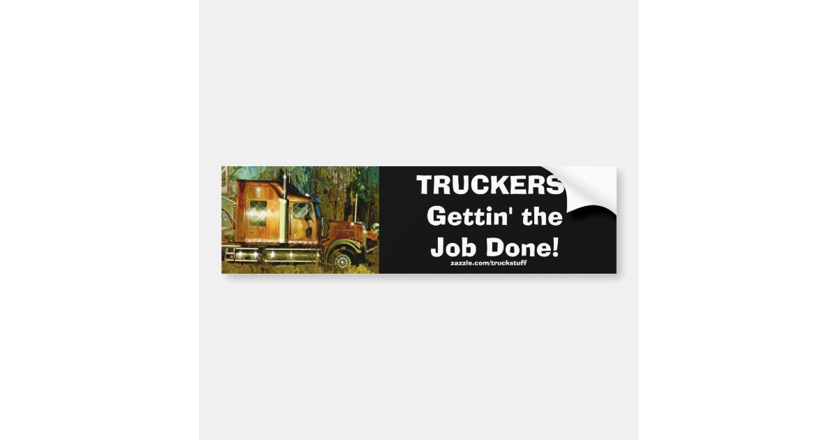 ORANGE CARGO TRUCK BIG RIG TRUCKERS Bumper Sticker | Zazzle