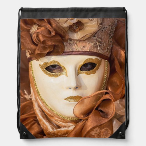 Orange Carnival costume Venice Drawstring Bag