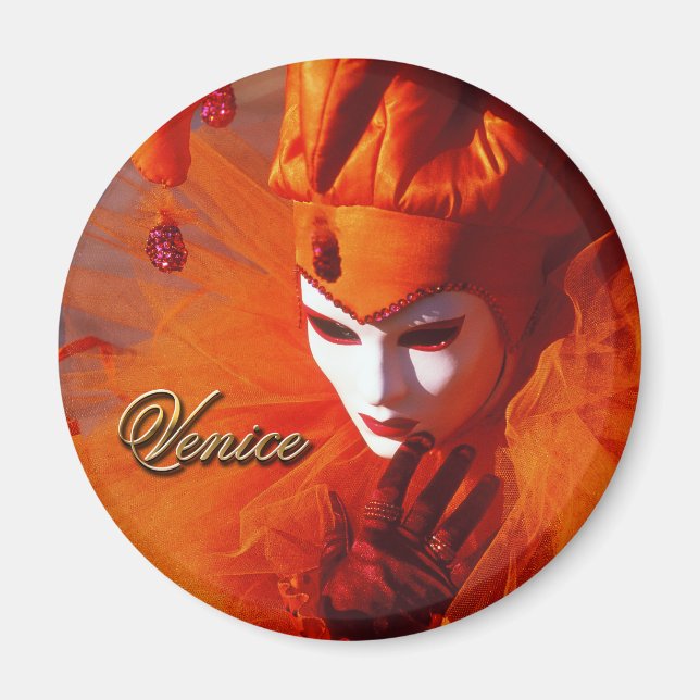 Orange Carnival Costume -  Venice, Italy (IT) Magnet (Front)