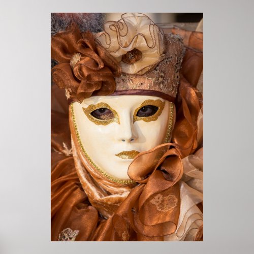 Orange Carnival costume Venice Poster