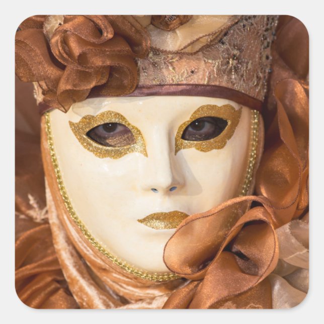 Orange Carnival costume, Venice Square Sticker (Front)