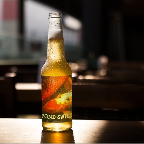 Orange Carp Photo Personalized Beer Bottle Label
