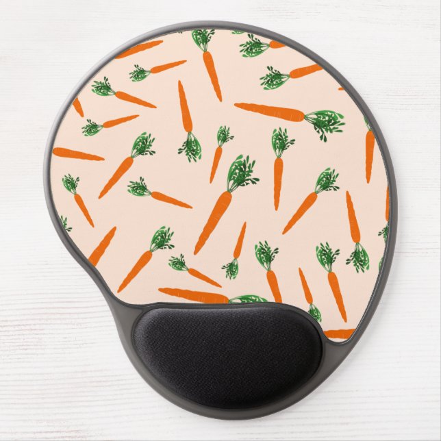 Orange Carrot Pattern Gel Mouse Pad (Front)