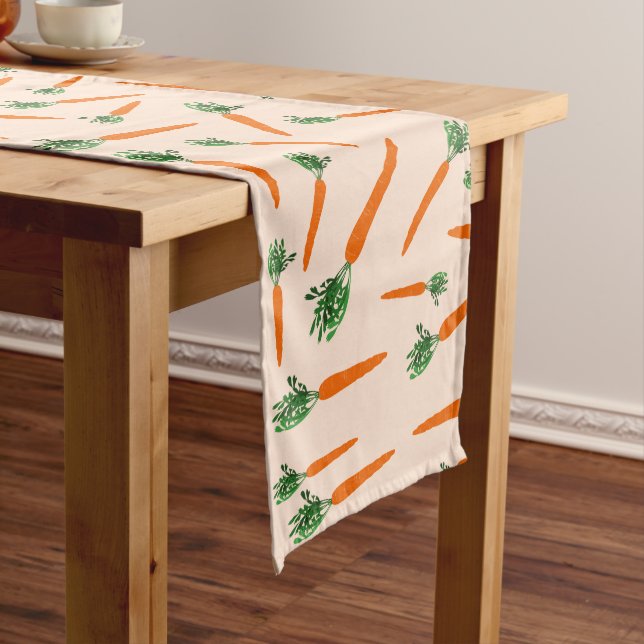 Orange Carrot Pattern Long Table Runner (In Situ)