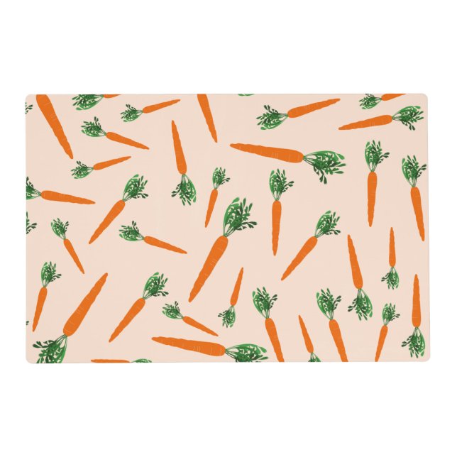 Orange Carrot Pattern Placemat (Back)