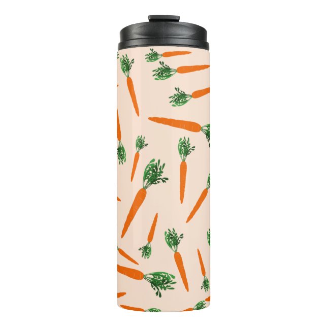 Orange Carrot Pattern Thermal Tumbler (Front)