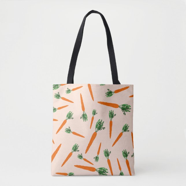 Orange Carrot Pattern Tote Bag (Front)