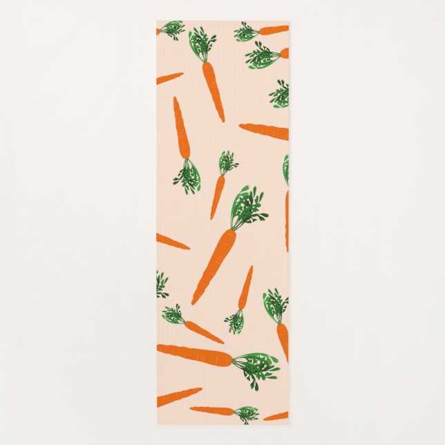 Orange Carrot Pattern Yoga Mat (Front)