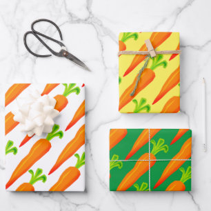Orange carrot plant based food custom color wrapping paper sheets