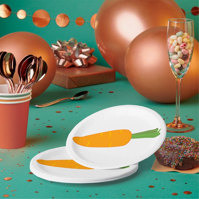 Orange Carrot Vegetable Paper Plates (Creator Uploaded)