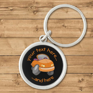 Orange Cartoon Car Keychain