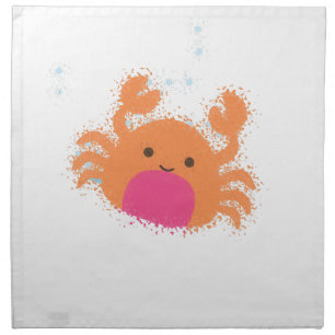 Orange Cartoon Crab Cloth Napkin
