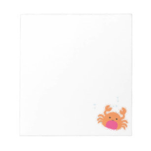 Orange Cartoon Crab Custom Notepad