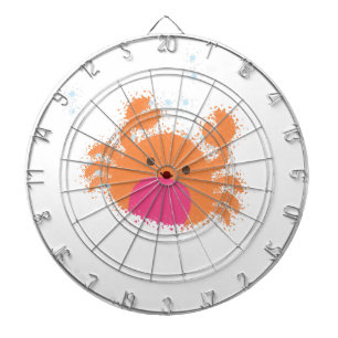 Orange Cartoon Crab Dartboard With Darts