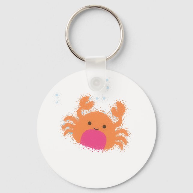 Orange Cartoon Crab Keychain (Front)