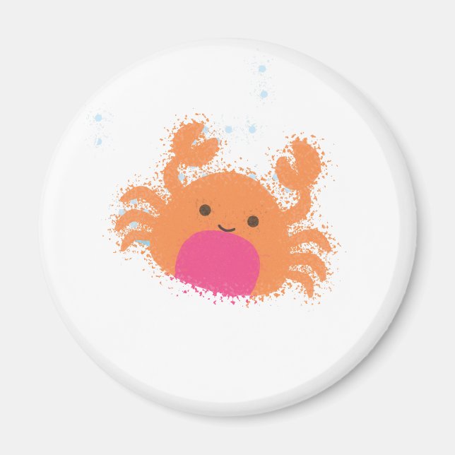 Orange Cartoon Crab Magnet (Front)