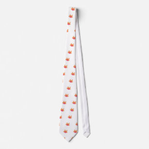 Orange Cartoon Crab Neck Tie