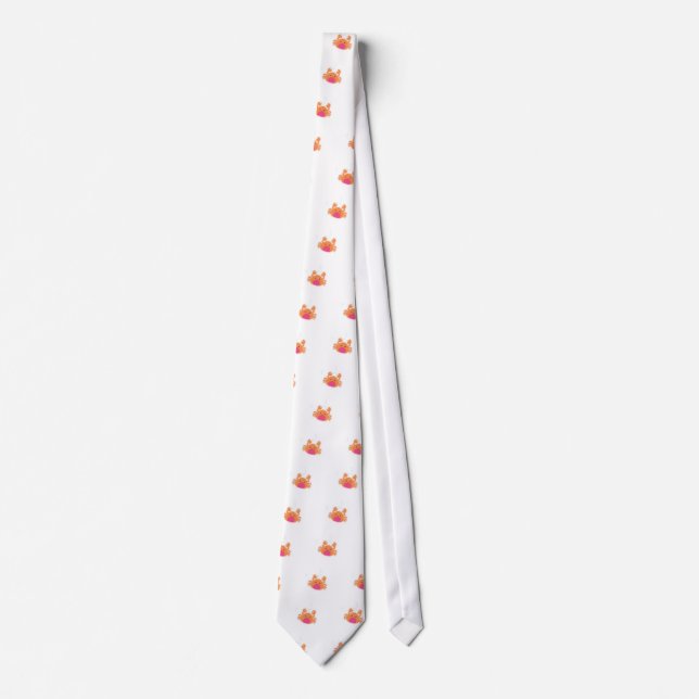 Orange Cartoon Crab Neck Tie (Front)