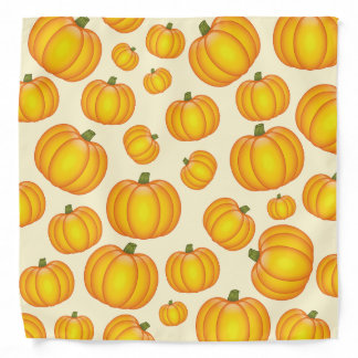 Orange Cartoon Pumpkin Pattern Bandana