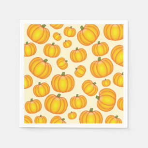 Orange Cartoon Pumpkin Pattern Napkins